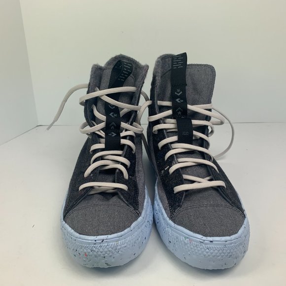 Converse Mens CTAS Crater Hi Canvas Renew 169418C Black/Dark Grey/Light Grey - Picture 2 of 11